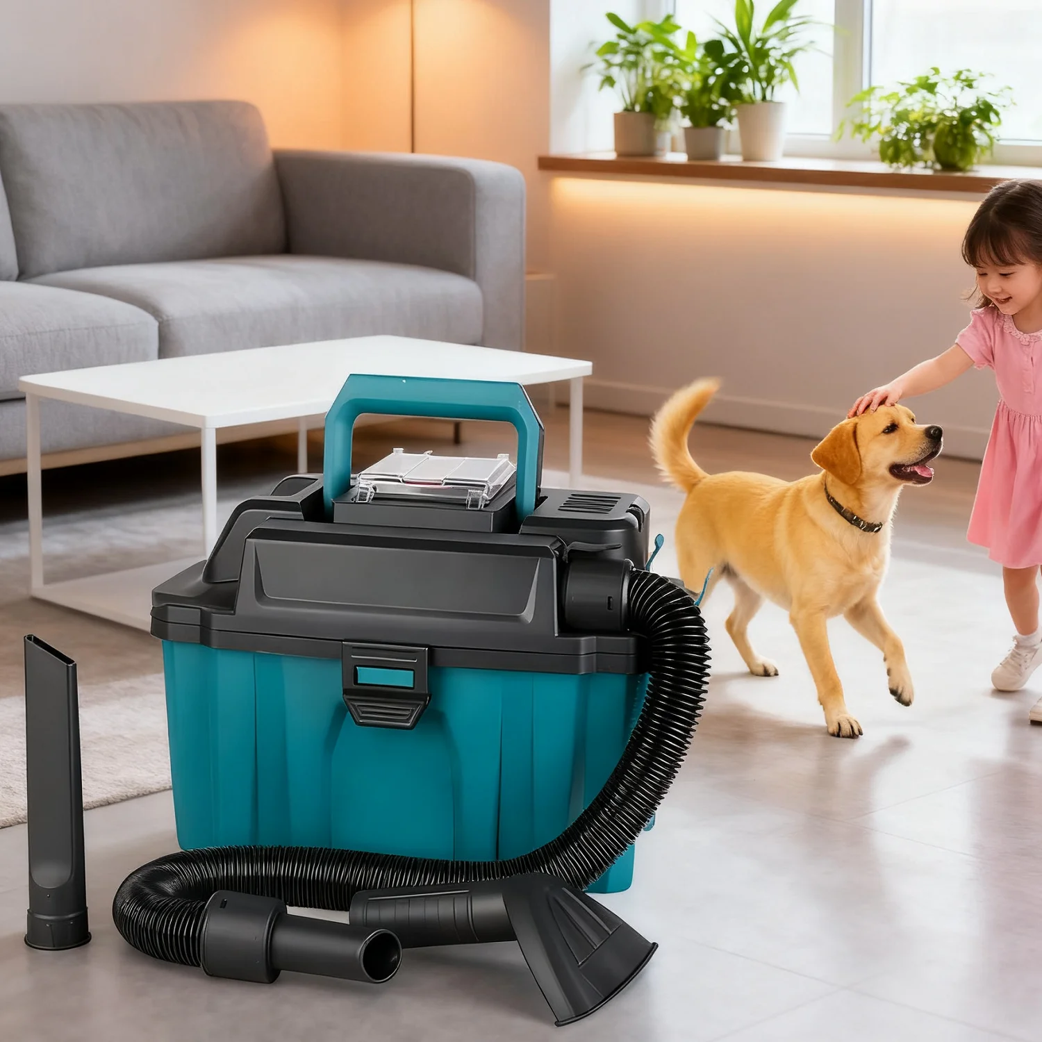 Cordless Vacuum Cleaner Industrial Brushless Vacuum Cleaner Dust Collector Drum Household Vacuum Cleaner for Makita (No battery)