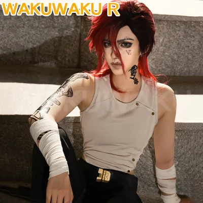 Vi Cosplay Kostüm Anime Arcane Cosplay【S-3XL】WakuWaku-R Vi Halloween Cosplay Frauen Graue Weste Tägliches Kostüm LOL Plus Size