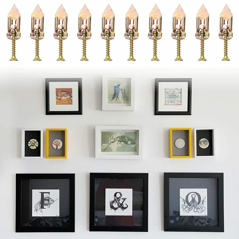 50/100PCS Selbstbohrende Anker Schrauben Set Percussion Arten Expansion Schrauben Kohlenstoffstahl Schraube Gipskarton Wand Befestigungs Stecker Image