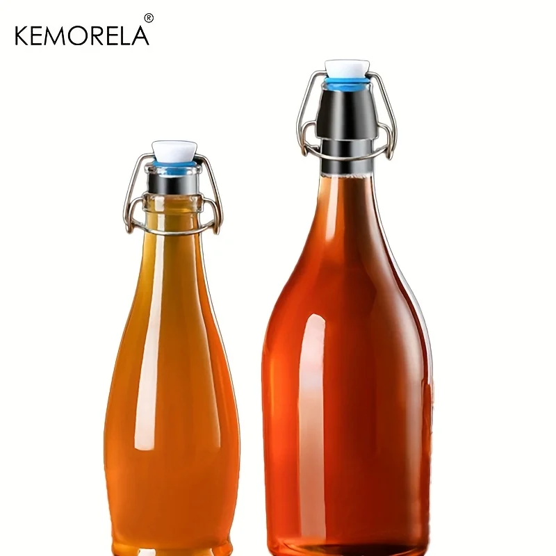 1 Stück 500 ml/750 ml Milchglas-Getränkeflasche mit Klappverschluss, luftdichtes Brühglas für KombuchaCold Brew Kaffee und angereichertes Wasser Image