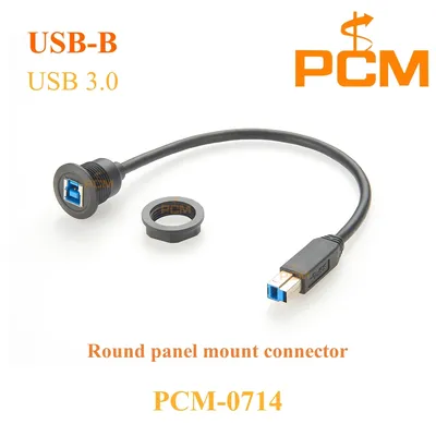 USB-B 3.0 Rundes Panel-Mount-Kabel Hochgeschwindigkeits-USB 3.0 Typ-B Unterputzkabel für Drucker und Scanner