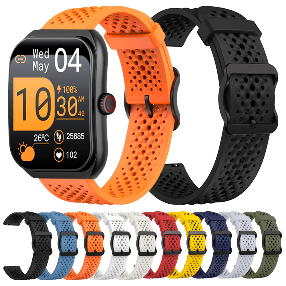 22mm Silikon Sport Atmungsaktive Strap Für COLMI P86 P82 P81 V76 V68 M42 C81 I30 Armband Für Xiaomi Uhr s4 Outdoor Handgelenk Bands Image