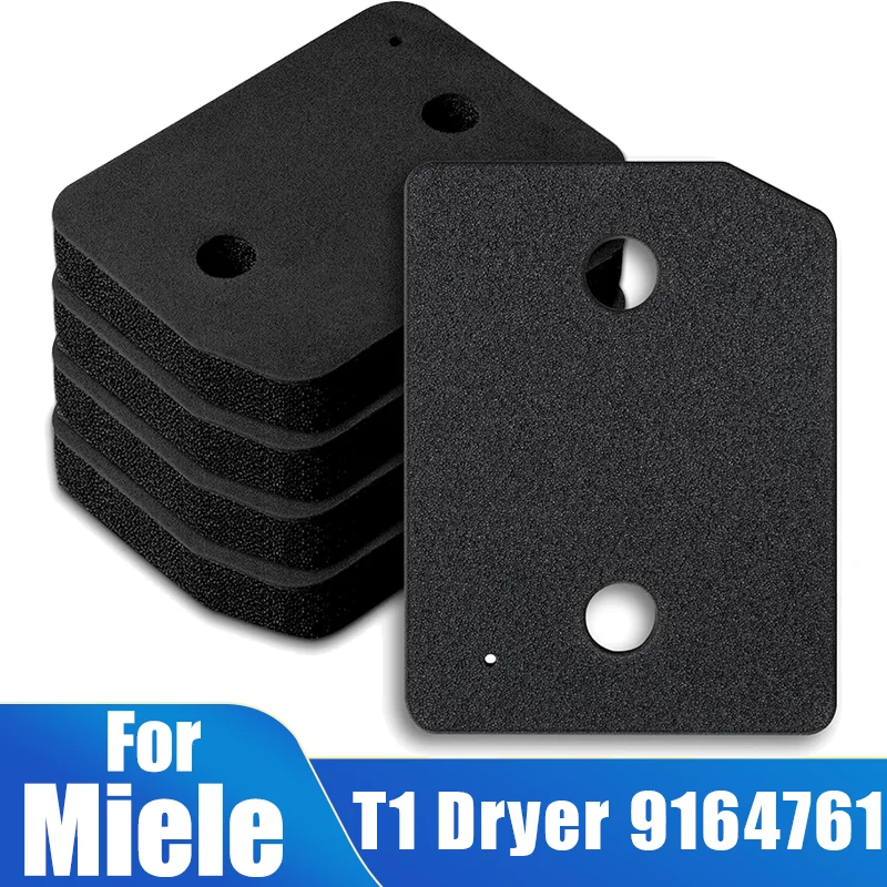 5 Stück Sockelfilter-Ersatz für Miele T1 Trockner – 9164761 Wärmepumpen-Wäschetrockner, Zehen-Kick-Fusselschaumfilter-Ersatz Image