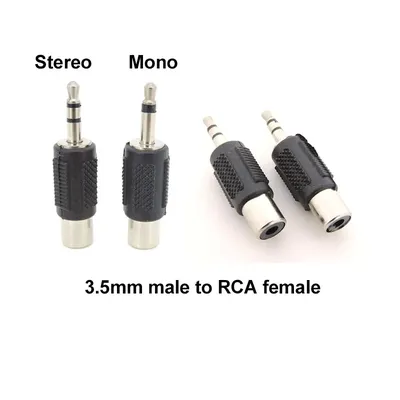 Audio-RCA-Klinkenstecker auf 3,5 mm Stecker auf Cinch-Buchse Mono 2/3-poliger Stereo-Adapterstecker für Verstärker-Kopfhörer A7