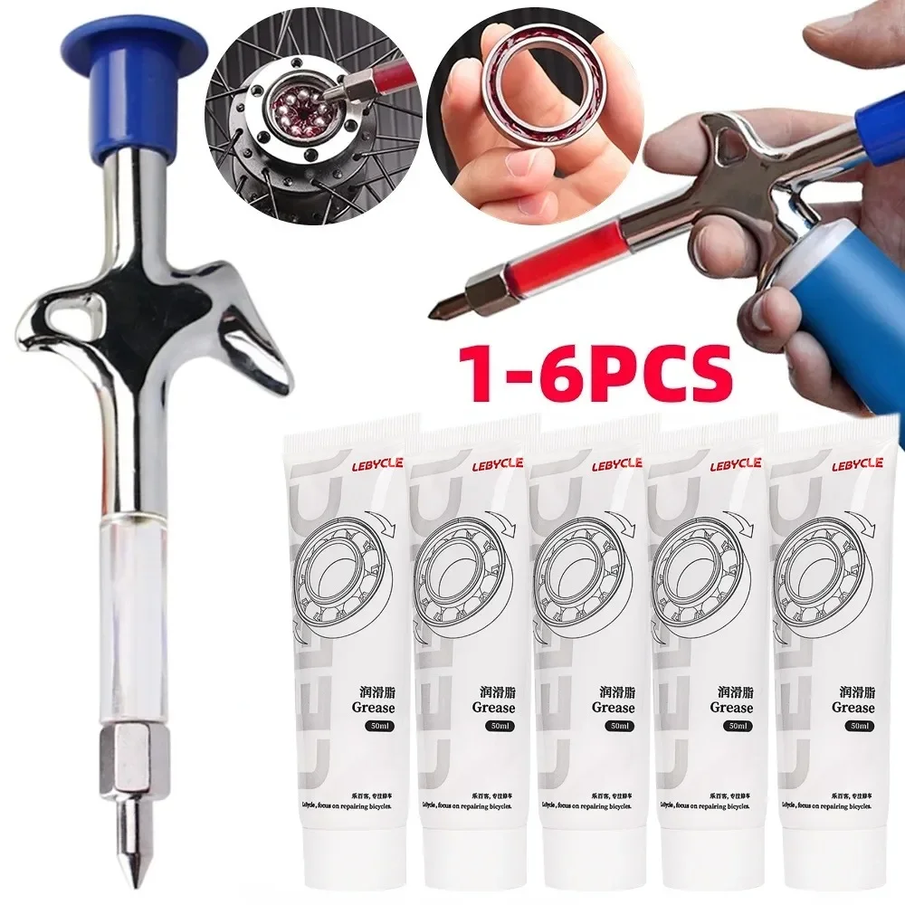 1-6 stücke Fahrrad Fett Schmiermittel Ölen Werkzeuge Mountainbike Öl Hub Bottom Headset Gabel Schwungrad Kugellager Fett gun Spritze Image