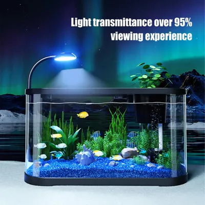 Aquarium Kit Small Small Betta Fish Tank Clear Silent Aquarium Decorative Desktop Fish Tank for Betta Terrapin Frog Aquatic