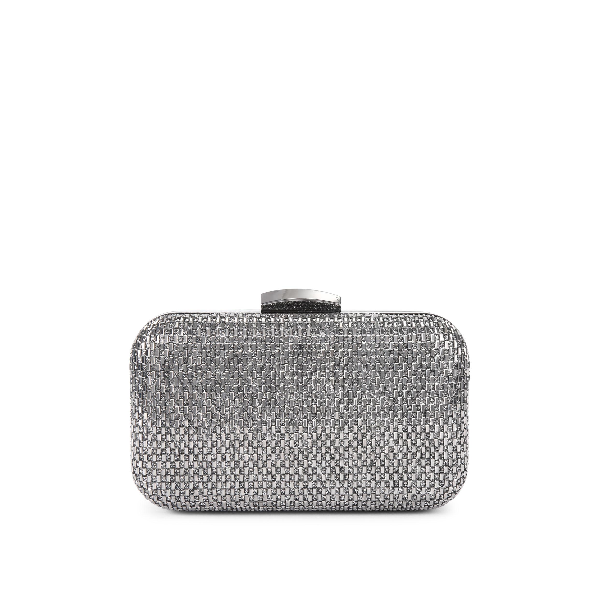 Miss KG Womens Fleur Box Bag - Dark Grey Fabric - One Size | Miss KG Sale | Discount Designer Brands