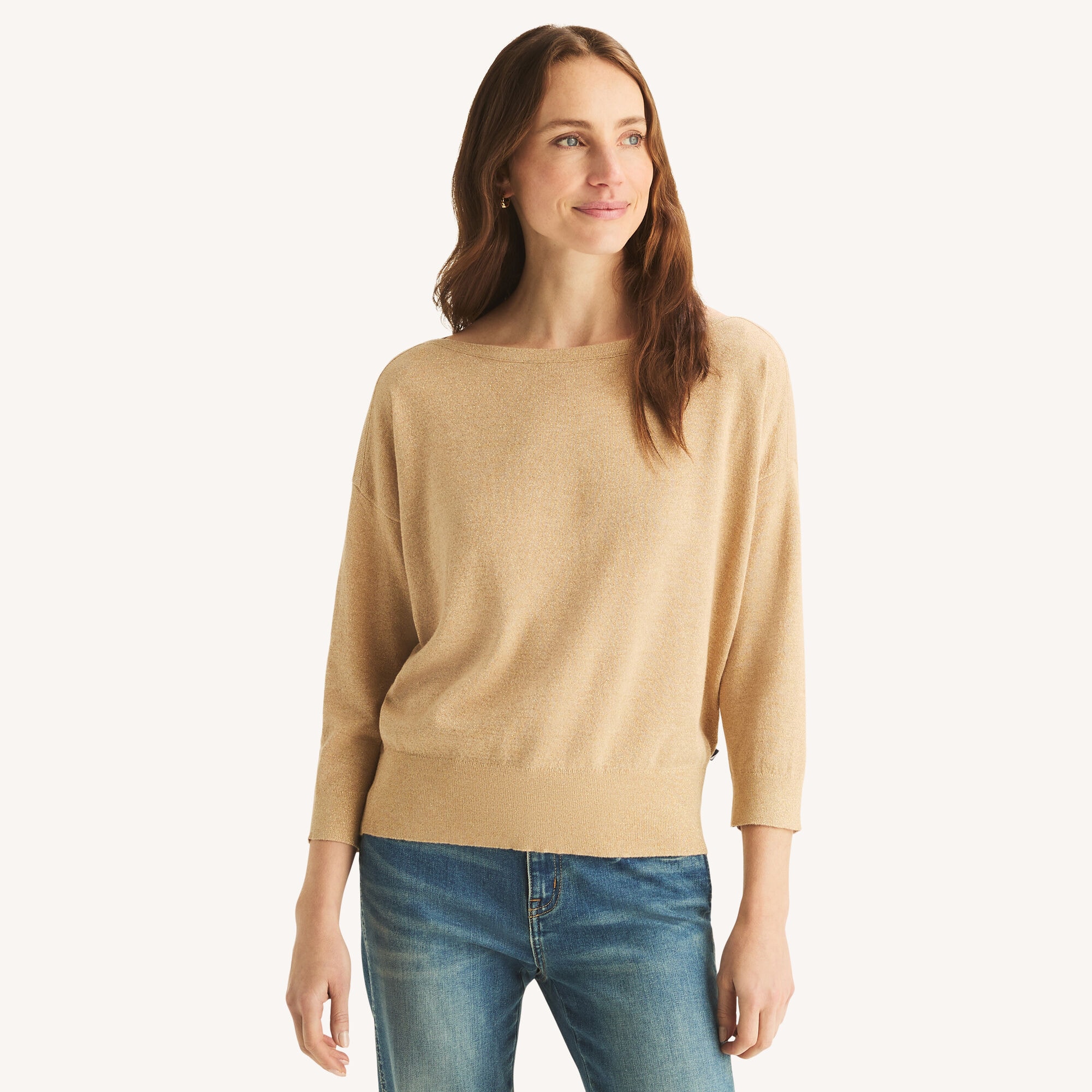 Nautica Women's Dolman Boat-Neck Sweater 267 (Boathouse Brown), XL