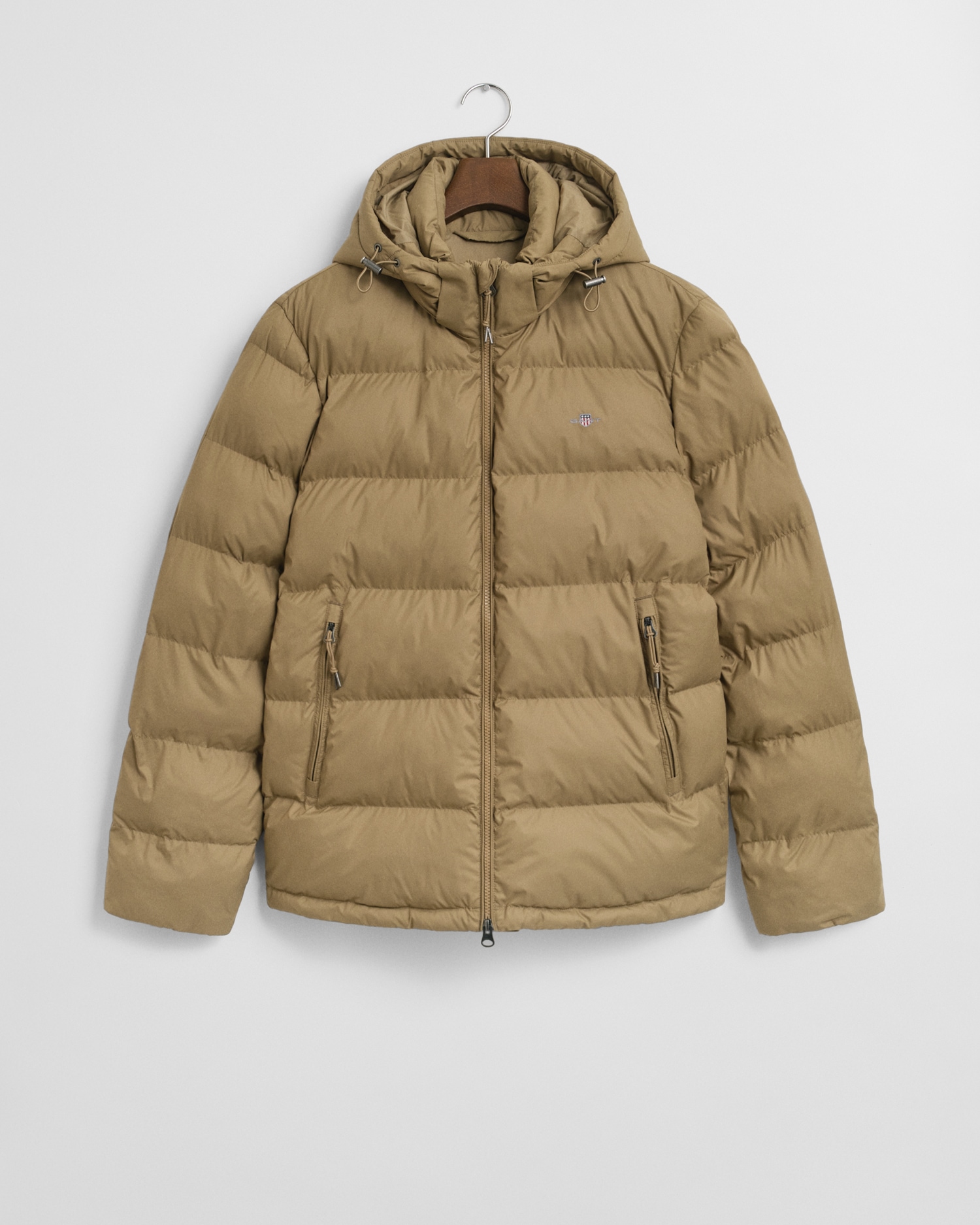 Steppjacke GANT "ACTIVE CLOUD JACKET", Herren, Gr. L, light taupe, Web, Obermaterial: 100% Polyester. Futter: 100% Polyamid. Wattierung: 100% Polyester, Casual, regular fit hüftlang, Jacken, regular fit, abnehmbare Kapuze, 2-Wege-Reißverschluss Image