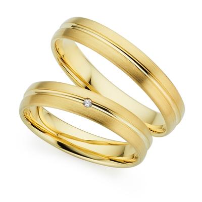 Trauring PHÖNIX "Schmuck, Partnerring, Ehering, Verlobungsring, Freundschaftsring" Gr. 65, gold (gelbgoldfarben), Fingerringe, 65, ohne Brillant, Silber 925 (Sterlingsilber), 4mm, Made in Germany - wahlweise mit oder ohne Brillant Image