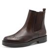 Chelseaboots TAMARIS, Damen, Gr. 41, braun (dunkelbraun), Leder, klassisch, Schuhe, Blockabsatz, Stiefelette, Businessschuh mit eleganter Lyralochung