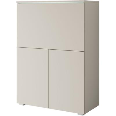PC-Schrank INOSIGN "Vera, Sekretär, Home-Office-Schreibtisch", beige (kaschmir), B:90cm H:125,1cm T:42cm, Sekretäre, Multifunktional mit Stauraum, klappbare Tischfläche, LED, B 90 cm Image