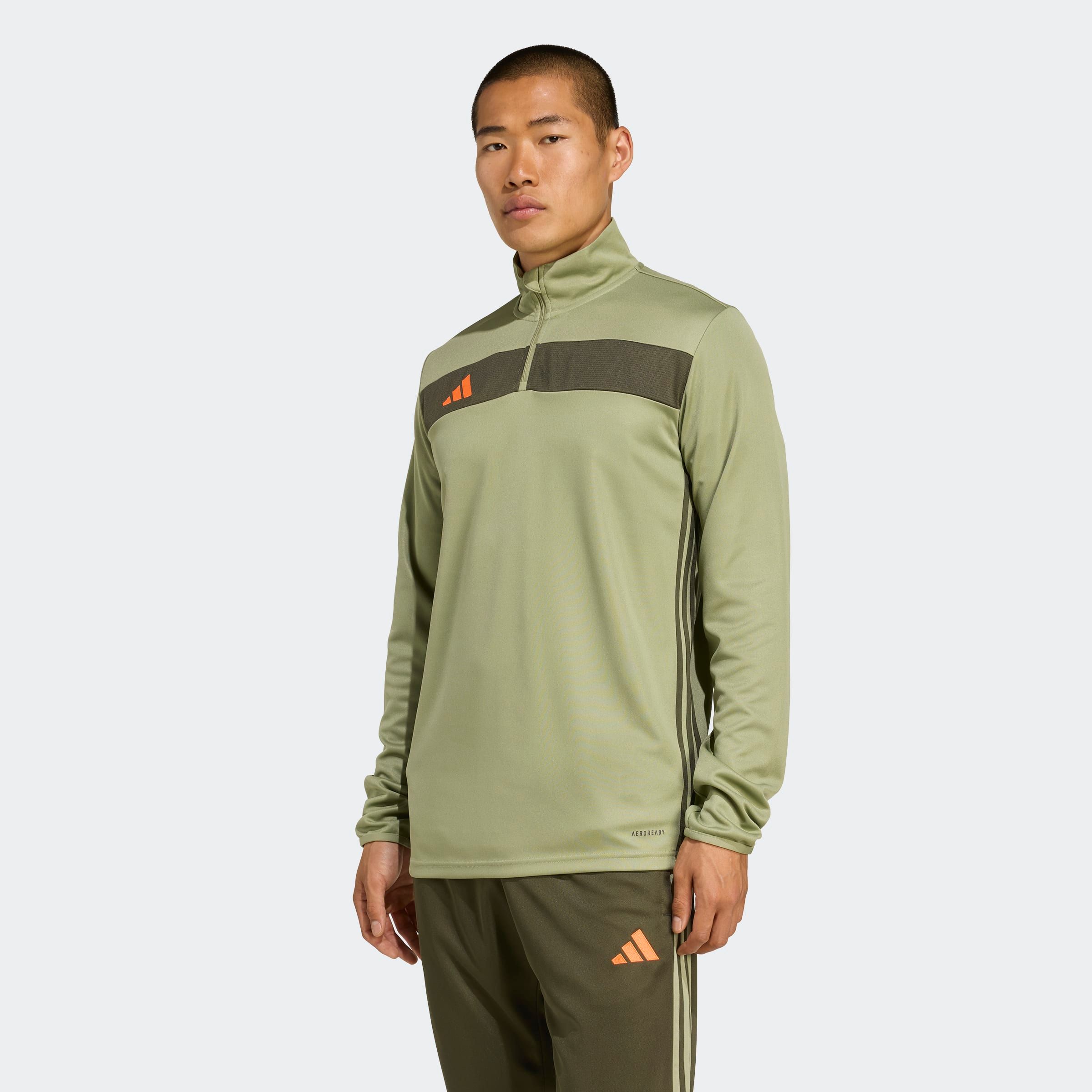 Trainingsjacke ADIDAS PERFORMANCE "TIRO ES TOP", Herren, Gr. L, tent grün, night cargo, impact orange, Obermaterial: 100% Polyester, Jacken Trainingsjacke