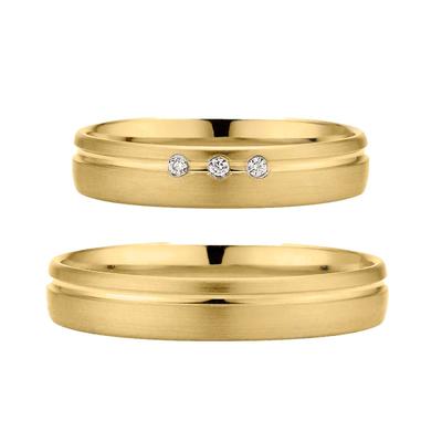 Trauring PHÖNIX "Schmuck, Partnerring, Ehering, Verlobungsring, Freundschaftsring" Gr. 71, gold (gelbgoldfarben), Fingerringe, 71, ohne Brillant, Silber 925 (Sterlingsilber), 4mm, Made in Germany - wahlweise mit oder ohne Brillant Image