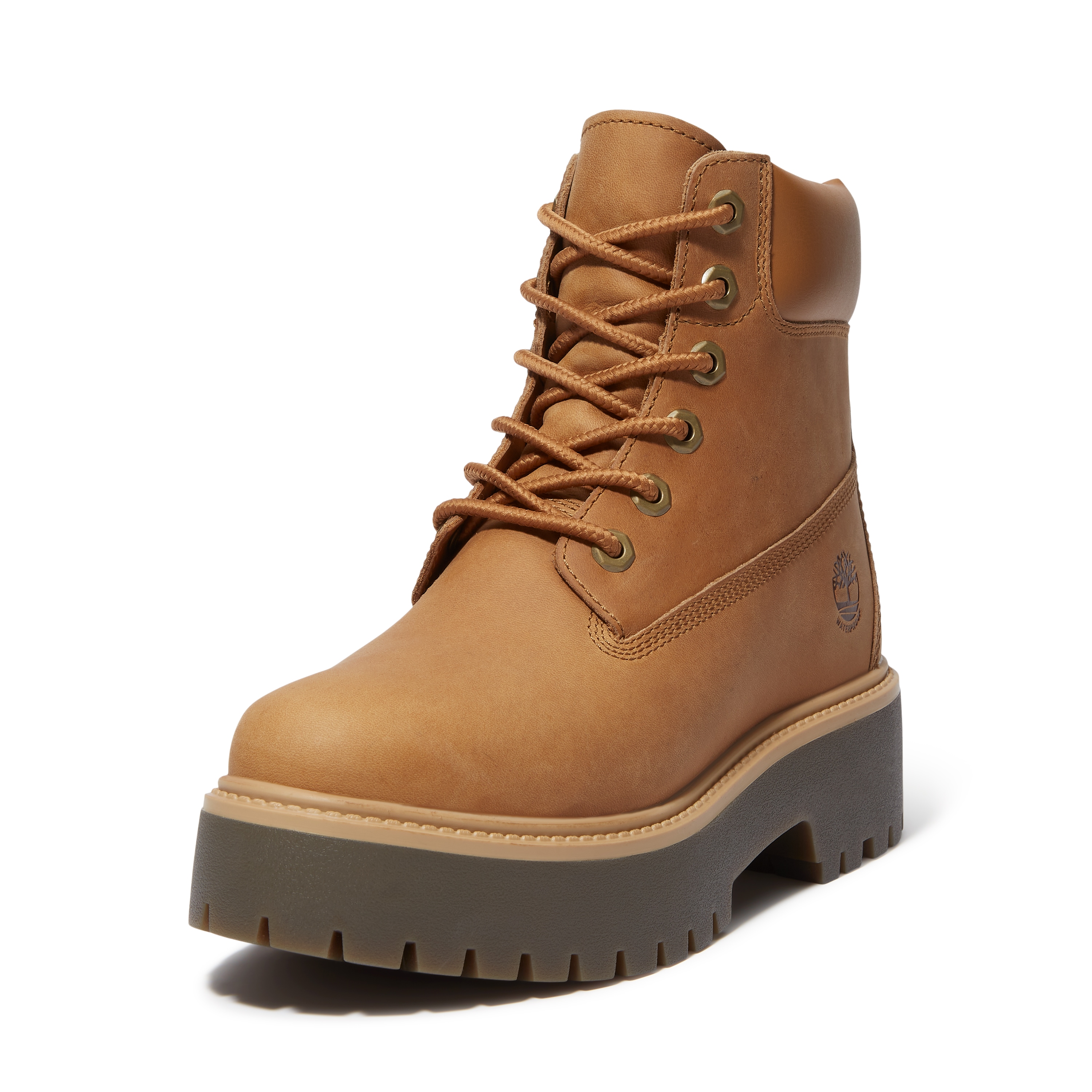 Schnürboots TIMBERLAND "STONE STREET6 INCH LACE UP WATERPROOF BOOT", Gr. 38,5, wheat full grain, Leder, Schuhe, Winterstiefel, Schnürstiefel, Winterschuhe, wasserdicht