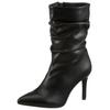 Stiefelette ANISTON SHOES, Damen, Gr. 41, schwarz, Lederimitat, elegant, Schuhe, mit Raffungen am slouchy Schaft - NEUE KOLLEKTION