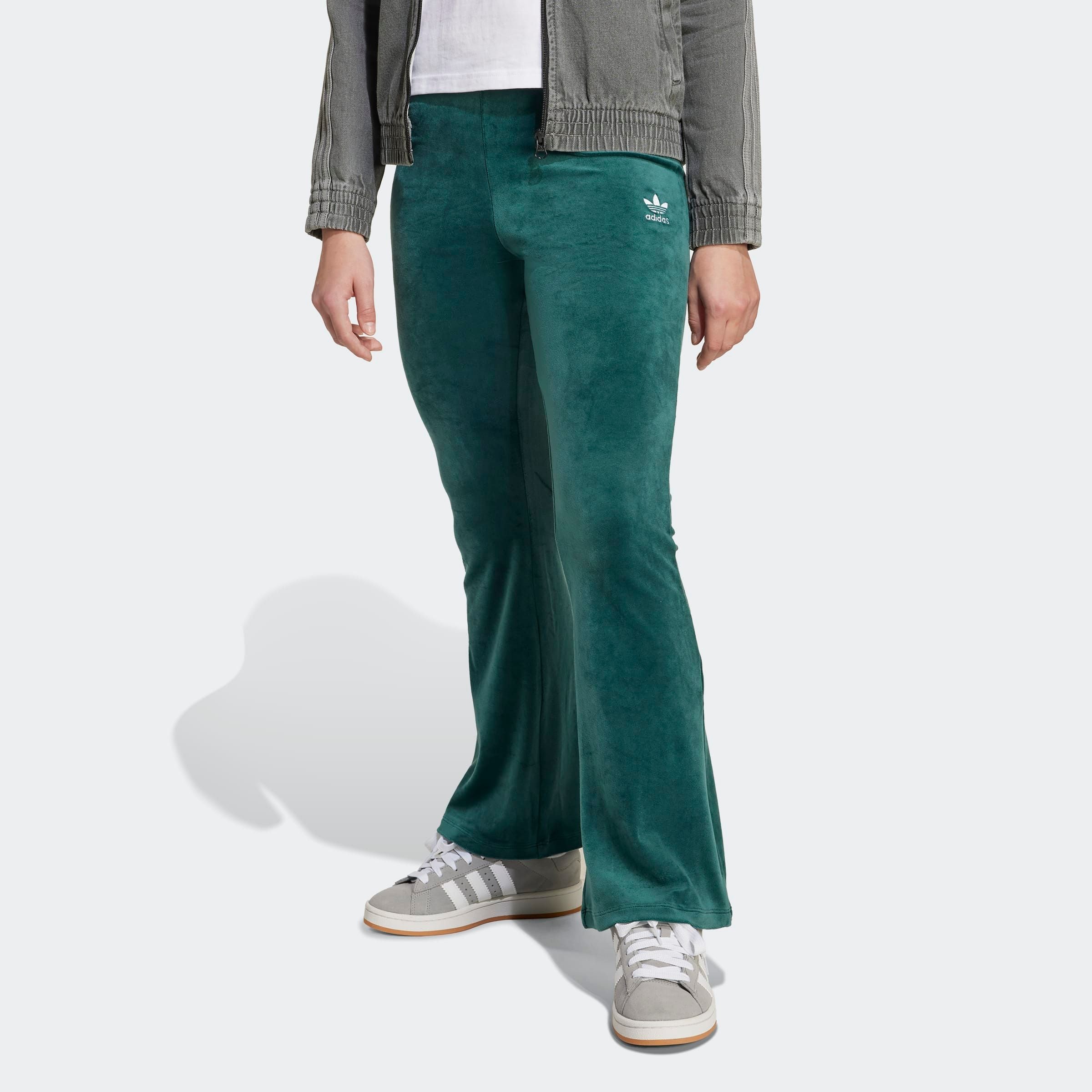 Sporthose ADIDAS ORIGINALS "VELOUR PANTS", Kinder, Gr. 170, N-Gr, aurora ivy, weiß, Obermaterial: 94% Polyester, 6% Elasthan, Hosen Image