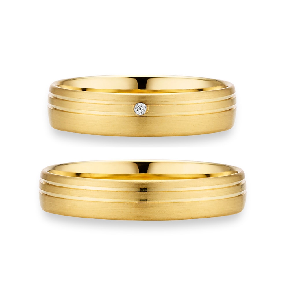 Trauring PHÖNIX "Schmuck, Partnerring, Ehering, Verlobungsring, Freundschaftsring" Gr. 66, gelbgoldfarben, Fingerringe, 66, 0,1 SI = kleine Einschlüsse mit Brillant, Silber 925 (Sterlingsilber), 4mm, Made in Germany - wahlweise mit oder ohne Brillant Image