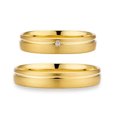 Trauring PHÖNIX "Schmuck, Partnerring, Ehering, Verlobungsring, Freundschaftsring" Gr. 54, gold (gelbgoldfarben), Fingerringe, 54, ohne Brillant, Silber 925 (Sterlingsilber), 4mm, Made in Germany - wahlweise mit oder ohne Brillant Image