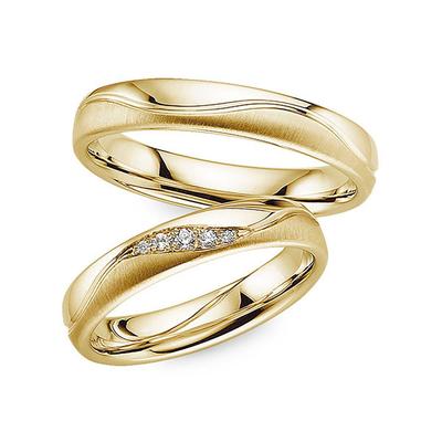Trauring PHÖNIX "Schmuck, Geschenk, Partnerring, Ehering, Goldring" Gr. 49, gold (gelbgoldfarben, kristallweiß, kristallweiß), Fingerringe, 49,mit Zirkonia, Gelbgold 333, 4mm, Made in Germany - wahlweise mit oder ohne Zirkonia Image