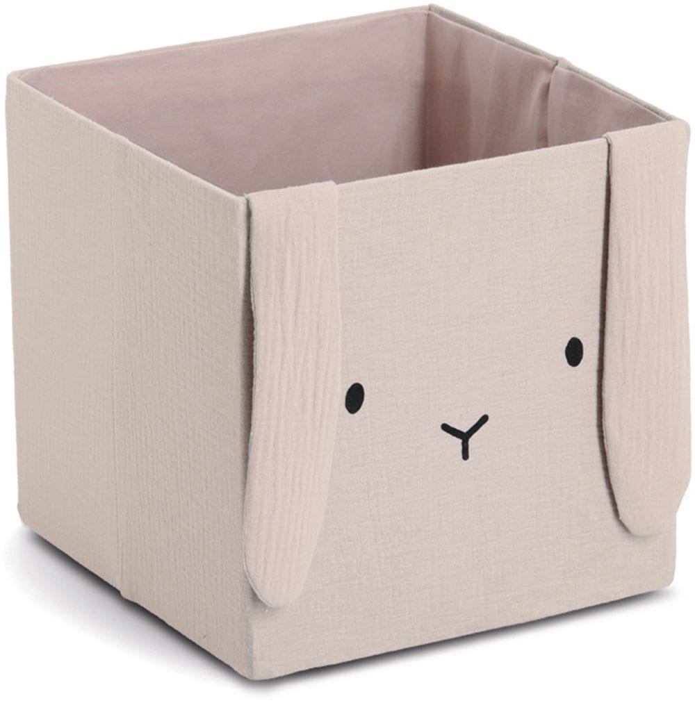 Aufbewahrungsbox ZELLER PRESENT ""Hase", Musselin", beige, B:28cm H:28cm T:28cm, Baumwolle, Polyester, Aufbewahrungsboxen, Aufbewahrungsbox, Tiermotiv, kinderfreundlich, faltbar