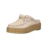 Pantolette CLARKS "Clarks Pantoletten Leder", Damen, Gr. 41, beige (sand), Leder, casual, Schuhe