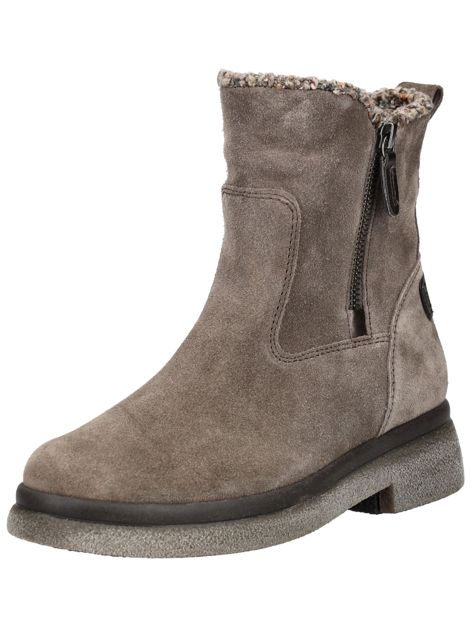 Stiefelette GABOR "Gabor Stiefelette Veloursleder/Textil", Damen, Gr. 37, braun, grau, Textil, Veloursleder, Schuhe Stiefelette