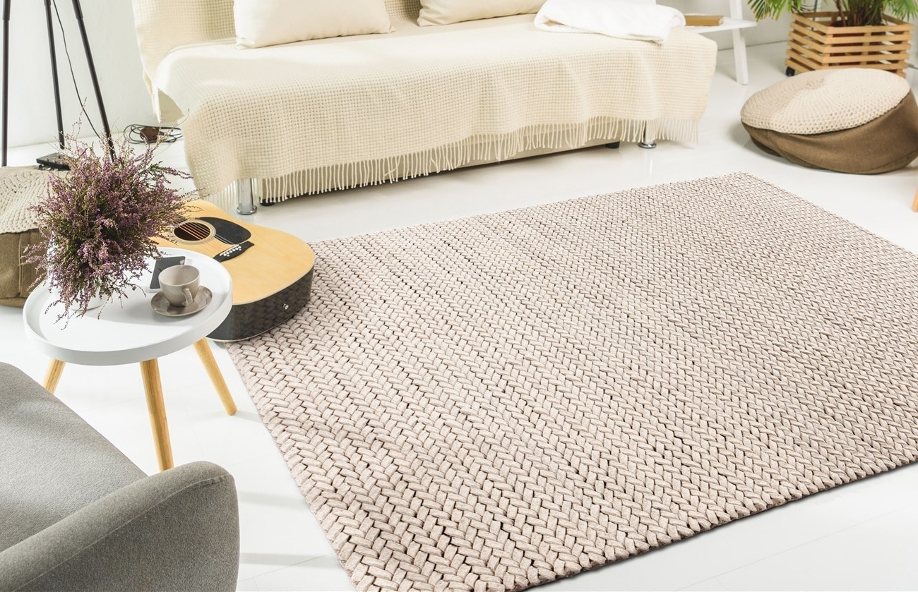 Teppich PADIRO "Robbie 125", beige (creme), B:160cm H:21mm L:230cm, Wolle, Teppiche Image