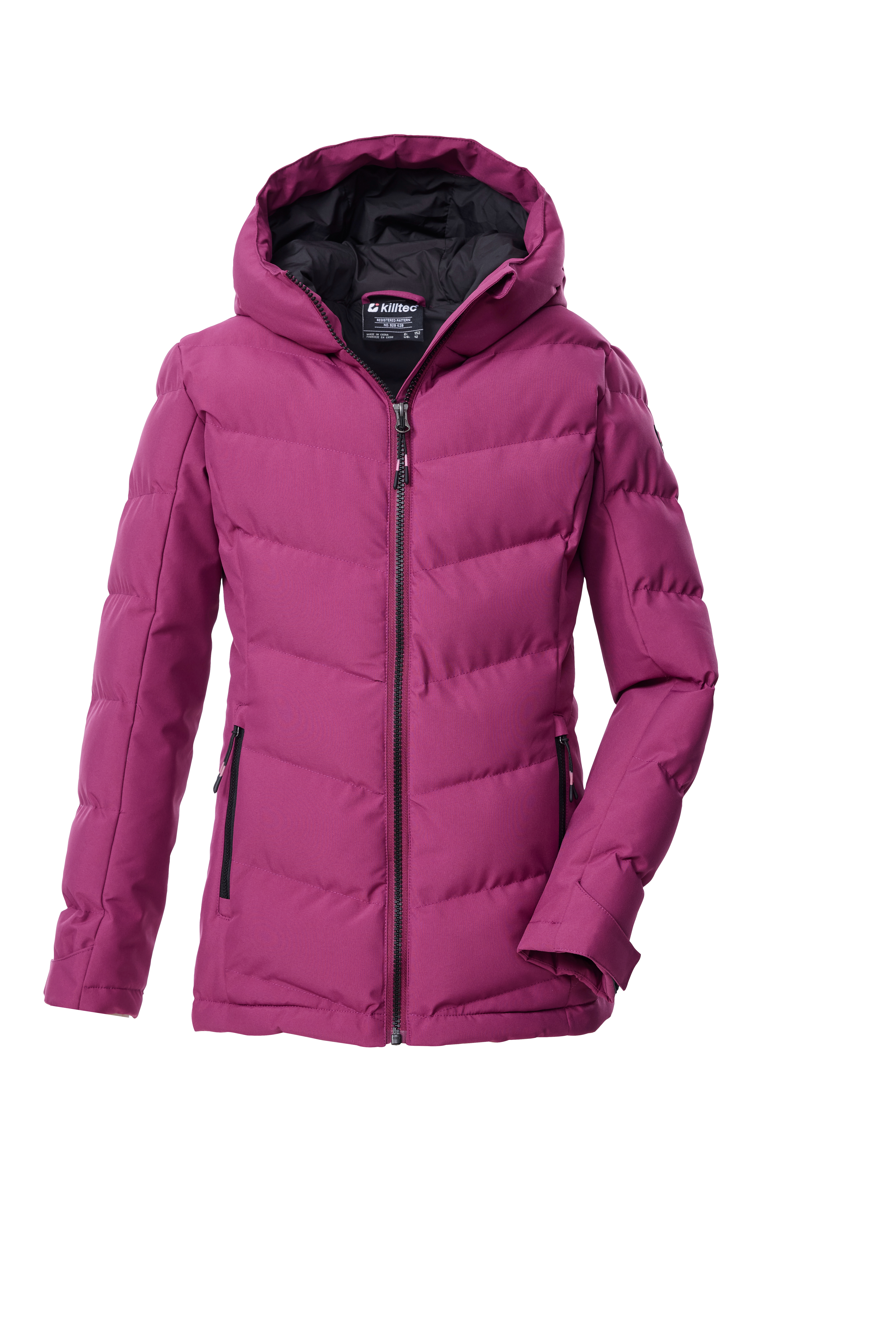 Steppjacke KILLTEC "KOW 220 GRLS QLTD JCKT", Kinder, Gr. 128, dunkel himbeere, Obermaterial: 100% Polyester. Futter: 100% Polyester. Wattierung: 100% Polyester, Jacken Image