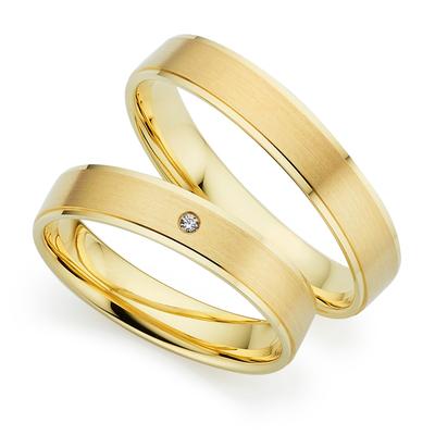 Trauring PHÖNIX "Schmuck, Partnerring, Ehering, Verlobungsring, Freundschaftsring" Gr. 66, gold (gelbgoldfarben), Fingerringe, 66, 0,01 ct SI = kleine Einschlüsse mit Brillant, Silber 925 (Sterlingsilber), 4mm, Made in Germany - wahlweise mit oder... Image