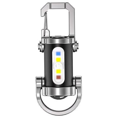 USB C Rechargeable Keychain Flashlights,High Low Beam Mini Flashlights,COB Keychain Working Lamp 6 Light Modes,Lightweight Bright Mini Keyring Light for Walking, Searching and Hiking (1PC)