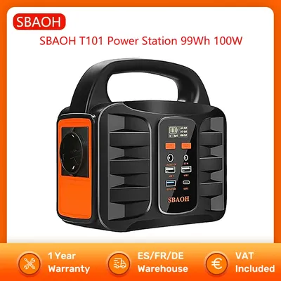 SBAOH T101 100 W 99 Wh Kraftwerk 27000 mAh tragbarer Solargenerator Akku Schnellladung mit AC-USB-Ausgang für Camping