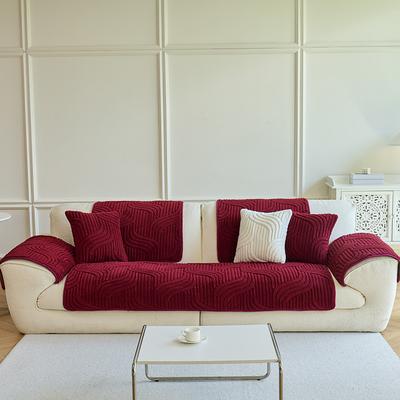 Cotton Velvet Couch Cover for Pets, Pet-Friendly Ultra Soft Thick Sofa Cushion Slipcover, Non-Slip Elegant Sofa Protector for 1-4 Seat and L-Shaped Sofas