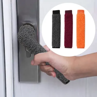Winter Warmer Door Handle Refrigerator Knob Cover Plush Gloves Home Tool Accessories Double-door Fridge Door Handle Cover
