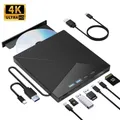 Unità Blu-ray esterna 4K Lettore BD CD DVD +/-RW Unità ottica con masterizzatore Bluray portatile con slot per schede USB 3.0 Type-C SD TF