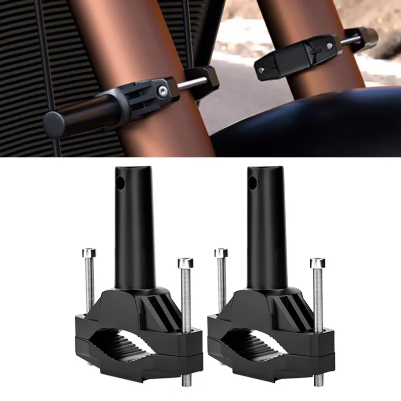 2PCS Universal Motorrad Scheinwerfer Halterung Verlängerung Scheinwerfer Montage Klemme Halterung Für Auto Motor Crash Bar Schutz Scheinwerfer Image