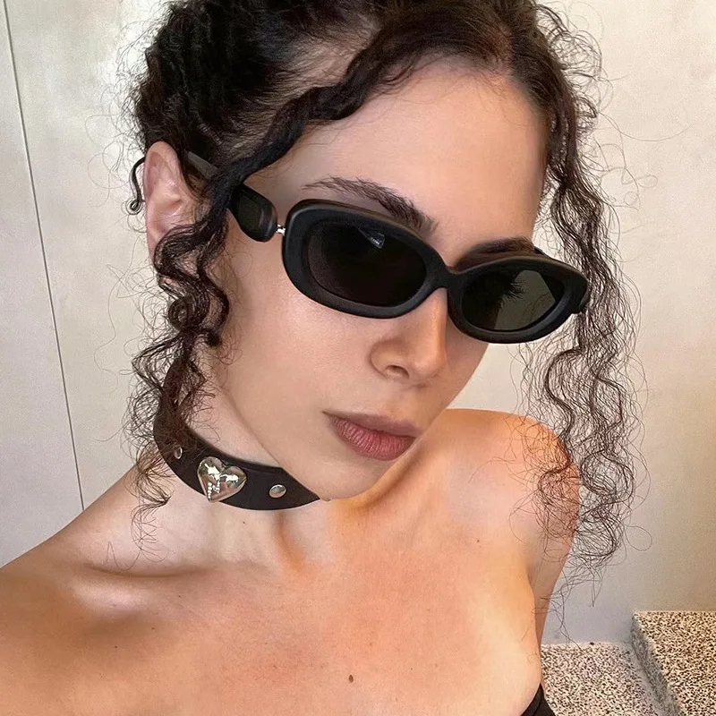 Wandern Camping Neue Mode Kleine Rahmen Anti Licht Gläser Beliebte Ovale Sonnenbrille Persönlichkeit INS Stil Straße Foto Gläser Image