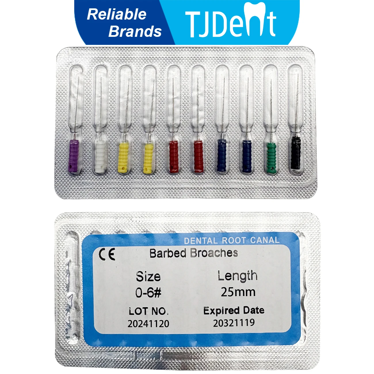 TJDent 10 teile/paket Dental Wurzelkanal Dateien Stacheldraht Broschen 21mm/25mm Hand Verwenden Edelstahl Datei Zahnmedizin reinigung Werkzeuge Image