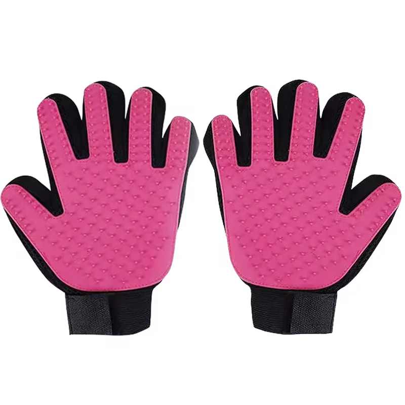 1Pc Rosa Katze Haar Entfernen Handschuh Pet Schönheit Reinigung Handschuhe Effektive Pet Haarentferner Massage Pflege Hunde Katzen haar Liefert Image