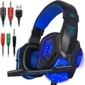 Cuffie da gioco con microfono e luce LED per PC portatile Computer cellulare PS4 Xbox Cuffie da gioco per PC stereo cablate da 3,5 mm Regali