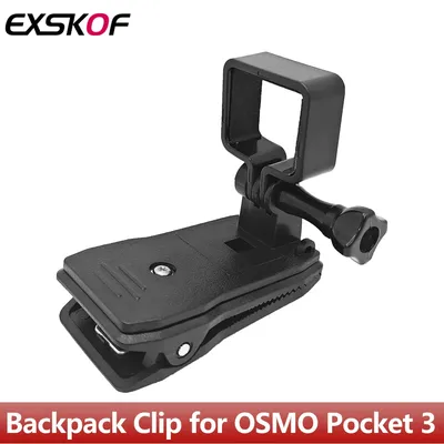 Osmo POCKET 3 Backpack Clip Mount for DJI OSMO POCKET 3 360° Rotatable ABS Camera Holder for Hands-Free Vlogging Travel Filming