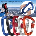 12/25KN Professionale In Alluminio Arrampicata Sicurezza Master Lock Moschettone di Sicurezza a Forma di D Ganci Chiave Strumento di Ascend per Esterni