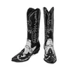 Neue Retro Mode Männer Stiefel Kopf Schlange Haut Patent Leder Winter Schuhe Gestickte Western Cowboy Stiefel Schuhe Plus Größe