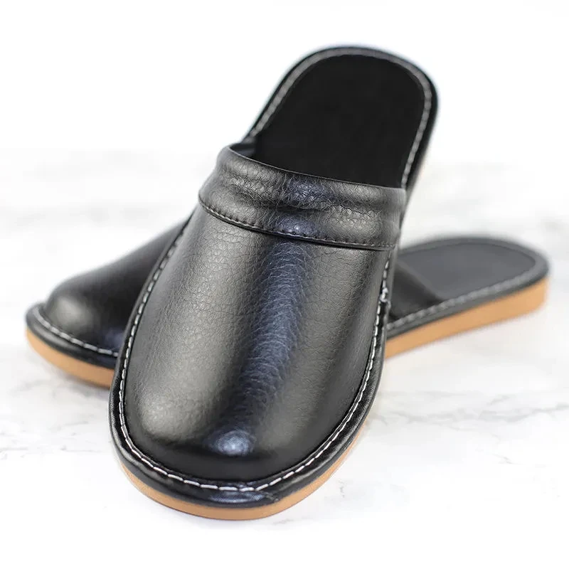 Klassische PU-Leder-Hausschuhe für Herren, für den Innenbereich, Unisex-Schuhe für Herren, 2021, modische Herren-Lederschuhe, Hausschuhe, wasserdichte Herren-Hausschuhe