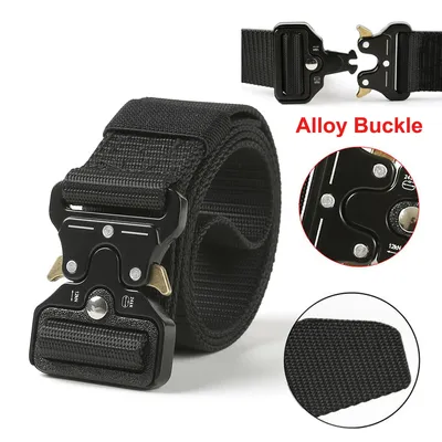 Men's Hunting Belt Quick Release Alloy Buckle Outdoor Sports Hiking Camping Belt Durable Waist Belt for Adventure Activities