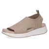 Plateausandale CAPRICE, Damen, Gr. 42, beige (sand), Textil, casual, Schuhe, Keilabsatz, Schlupfschuh, Komfortschuh mit glänzenden Strasssteinen