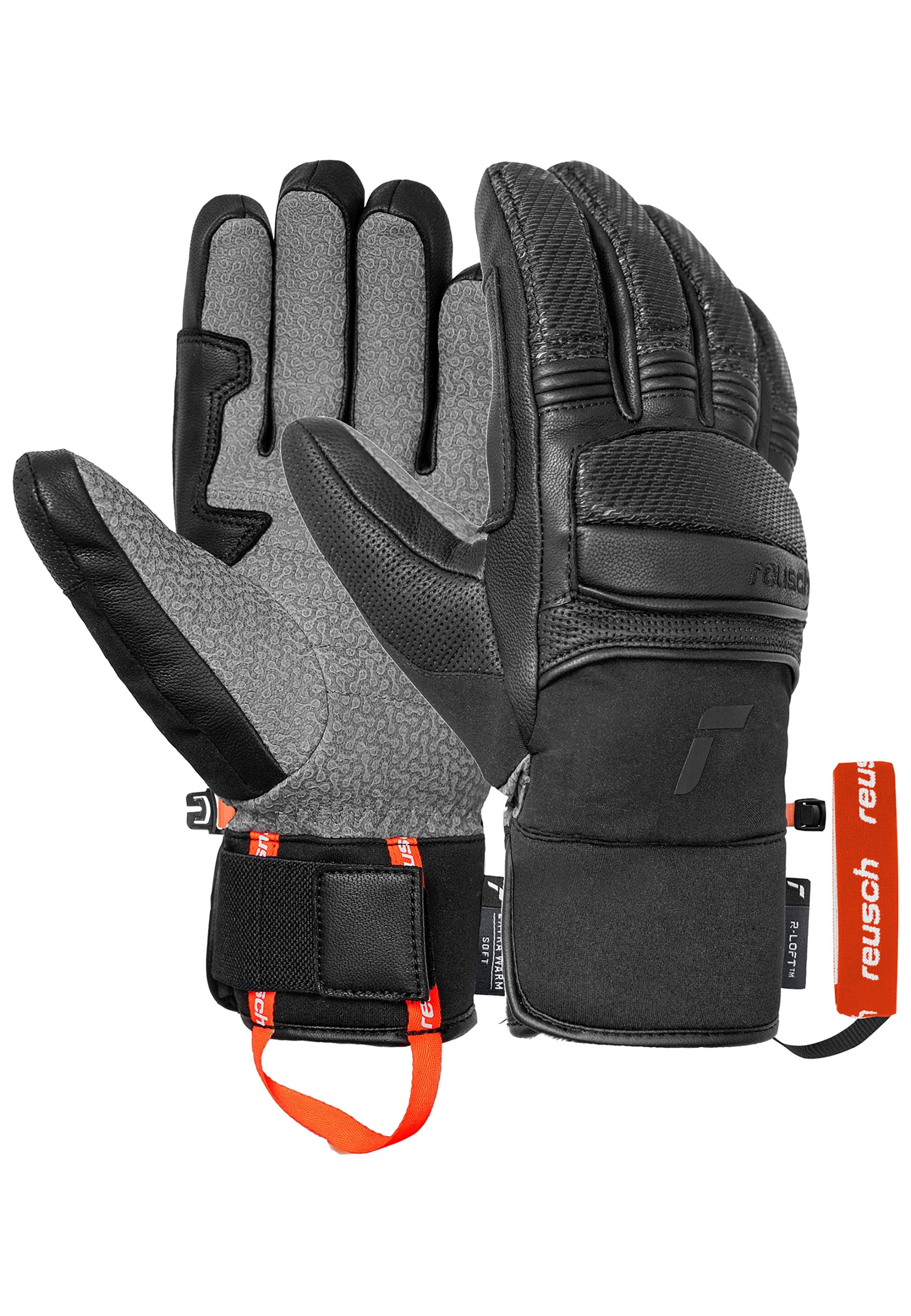 Skihandschuhe REUSCH "Alpine Master", Damen, Gr. 9.5, schwarz, 50% Ziegenleder, 45% Polyester, 5% Polyurethan, unifarben, Handschuhe, mit winddichter und atmungsaktiver Funktion Image