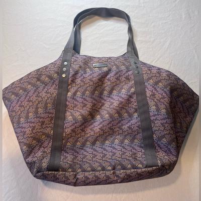 Columbia Bags | Columbia Large Purple-Gray Women's Tote Gym Bag With Yoga Clip To Hold Mat | Color: Gray/Purple | Size: Os