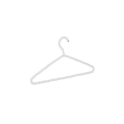 Relaxdays Kleiderbügel mit Perlen, 10er Set, Shirt, Bluse, Stange für Hosen & Röcke, 40 cm, Kunststoff, Hemdbügel, weiß Image