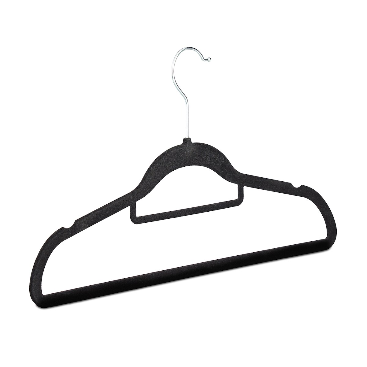 Relaxdays Kleiderbügel Set, Samtbügel mit Hosenstange, Krawattenhalter, rutschfest, drehbar, großes 30er Pack, schwarz Image